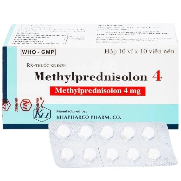 Methylprednisolon 4 Khapharco kháng viêm, ức chế miễn dịch