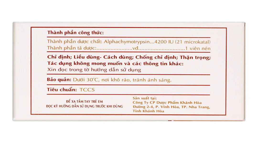 Katrypsin 4200 IU trị phù nề sau chấn thương (10 vỉ x 10 viên) - 3