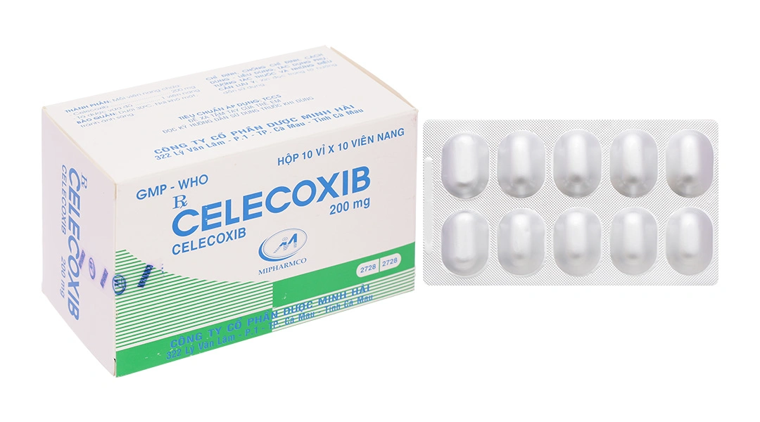 Celecoxib Mipharmco 200mg trị chứng thoái hóa khớp, viêm khớp dạng thấp (10 vỉ x 10 viên) - 