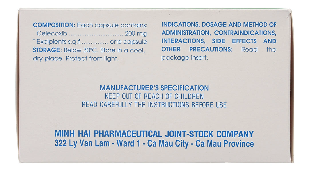Celecoxib Mipharmco 200mg trị chứng thoái hóa khớp, viêm khớp dạng thấp (10 vỉ x 10 viên) - 3
