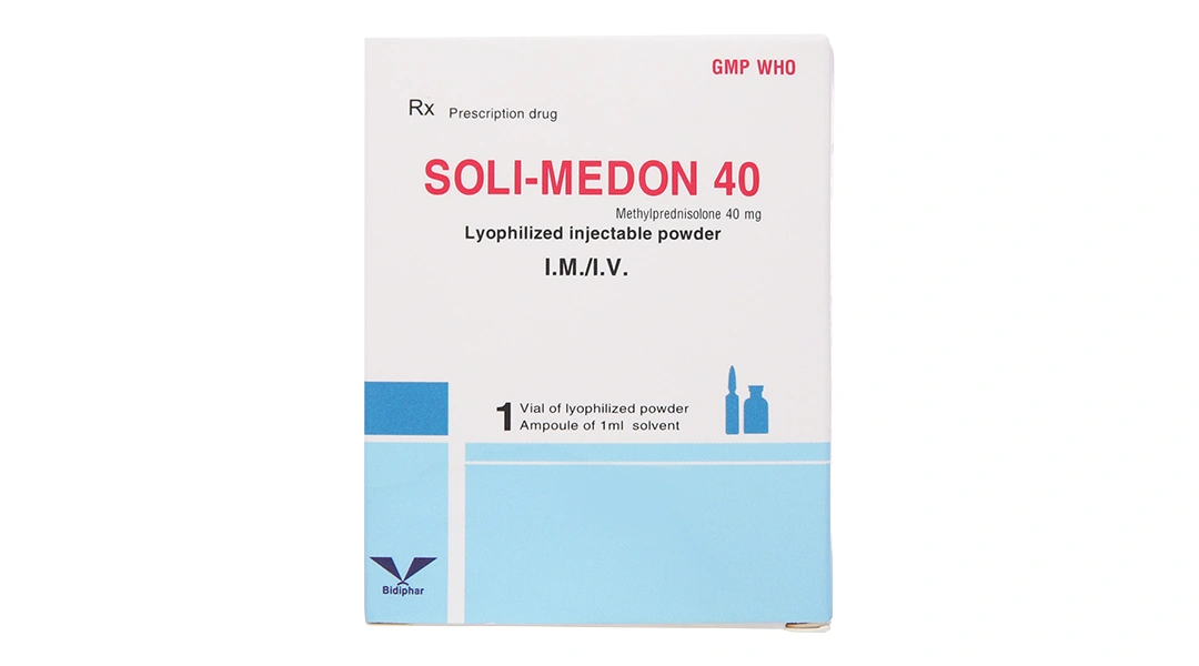 Bột đông khô pha tiêm Soli-Medon 40 chống viêm, giảm miễn dịch 1 lọ bột + 1 ống 1ml - 1
