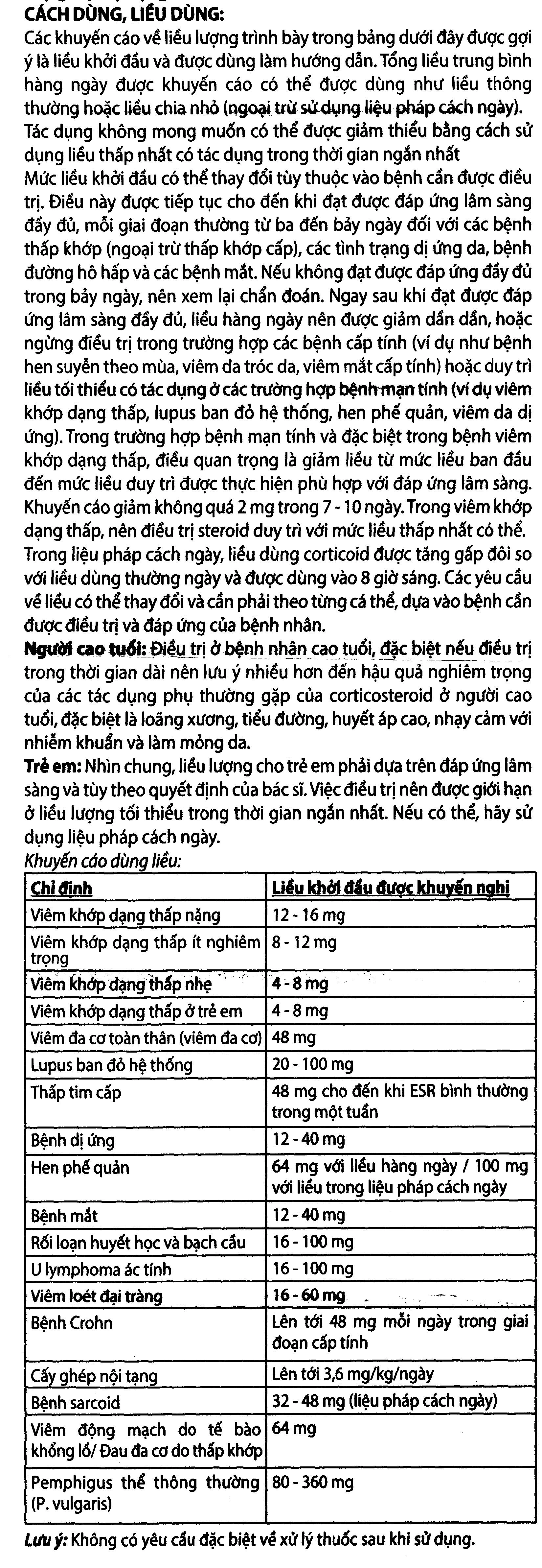 Tomethrol 4mg chỉ định cho các trường hợp cần glucocorticoid (3 vỉ x 10 viên) - 8