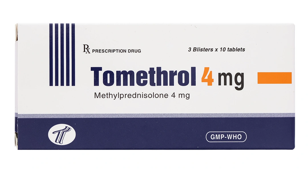 Tomethrol 4mg chỉ định cho các trường hợp cần glucocorticoid (3 vỉ x 10 viên) - 1