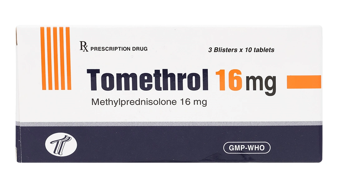 Tomethrol 16mg kháng viêm, ức chế miễn dịch (3 vỉ x 10 viên) - 1