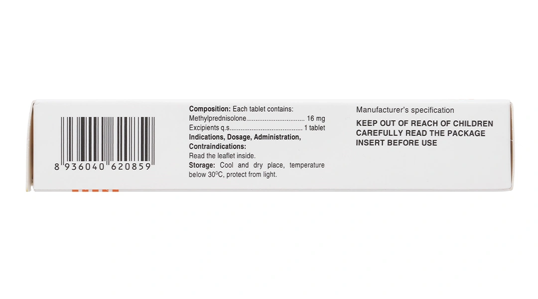 Tomethrol 16mg kháng viêm, ức chế miễn dịch (3 vỉ x 10 viên) - 3