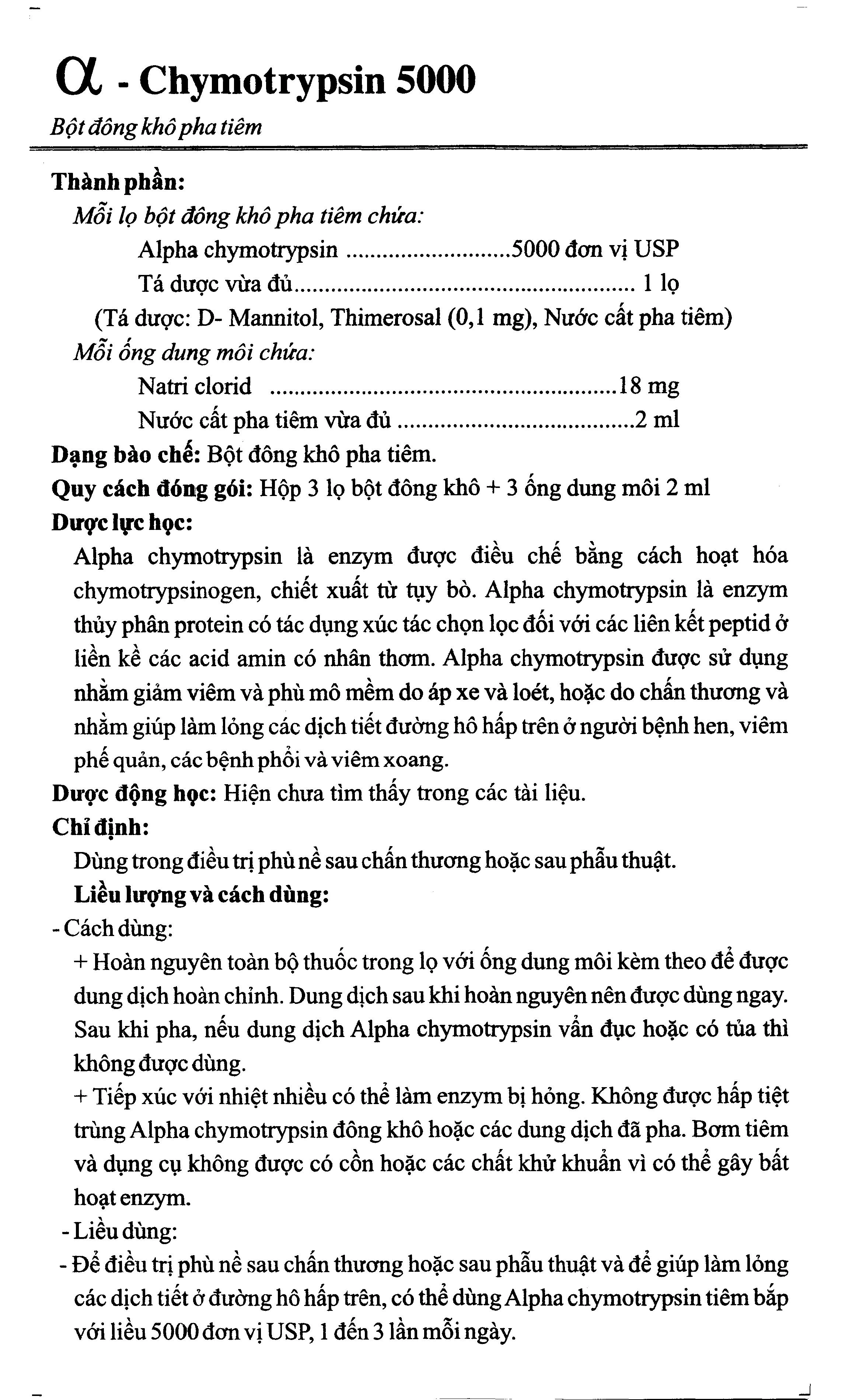 Bột khô Alpha-Chymotrypsin 5000 Bidiphar trị phù nề sau chấn thương (3 lọ bột + 3 ống 2ml) - 5