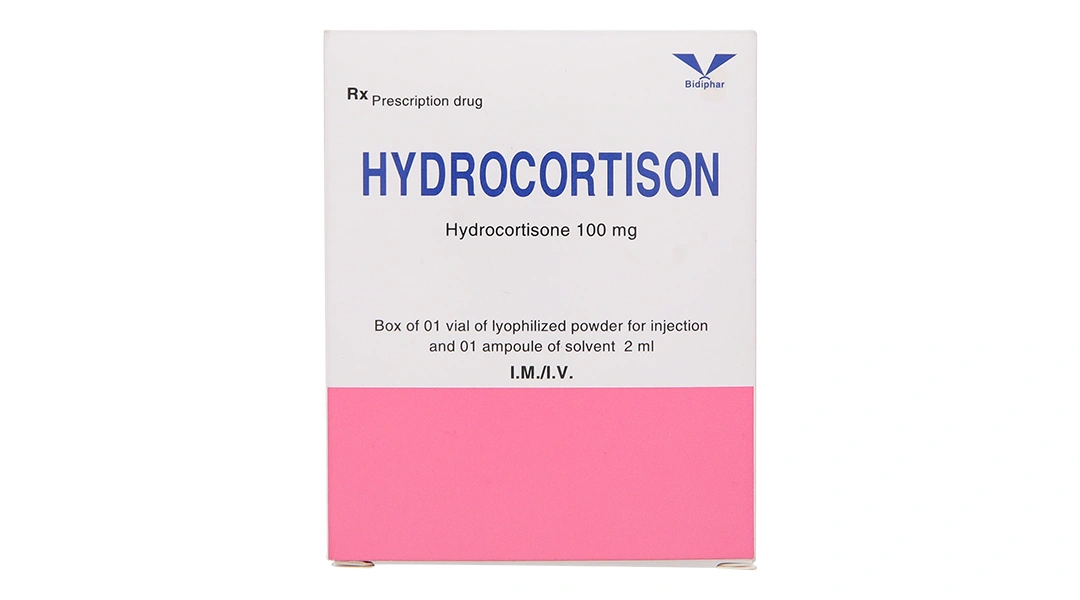 Bột khô pha tiêm Hydrocortison Bidiphar 100mg chống viêm, dị ứng 1 lọ bột + 1 ống 2ml - 1