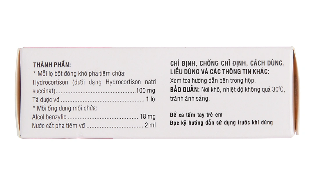 Bột khô pha tiêm Hydrocortison Bidiphar 100mg chống viêm, dị ứng 1 lọ bột + 1 ống 2ml - 2