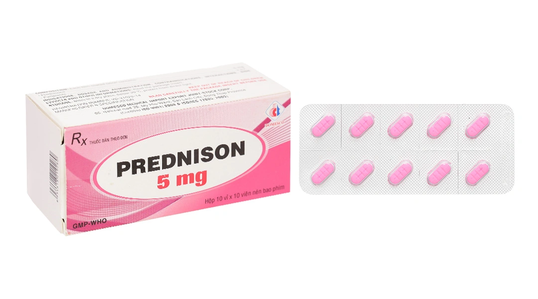Prednison Domesco 5mg chống viêm, ức chế miễn dịch (10 vỉ x 10 viên) - 