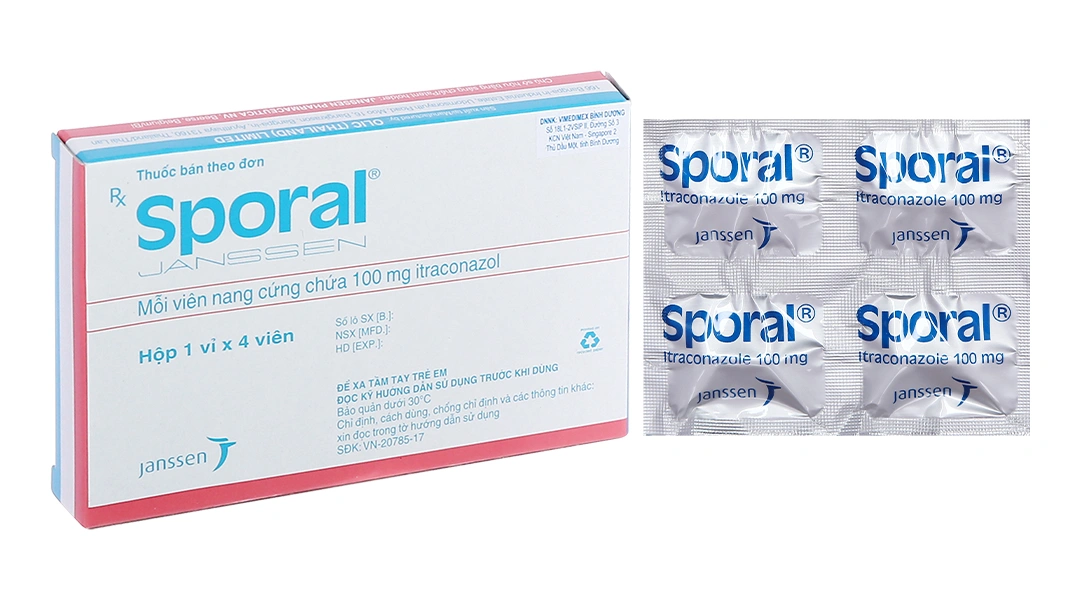 Sporal 100mg điều trị nhiễm nấm (1 vỉ x 4 viên) - 