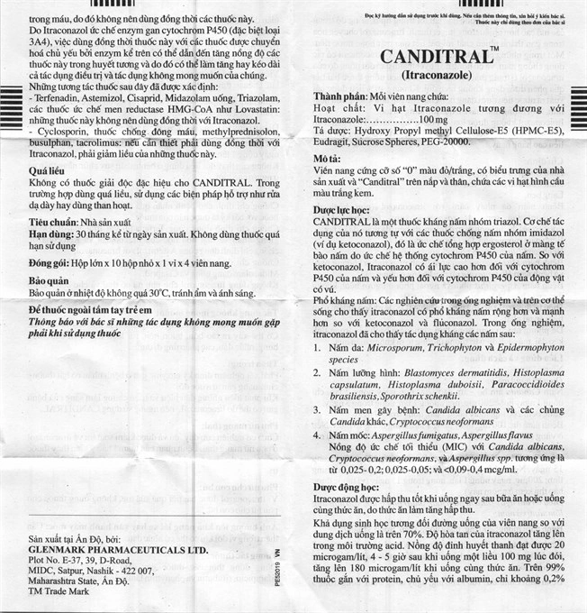 Canditral 100mg trị nhiễm nấm (10 vỉ x 4 viên) - 4
