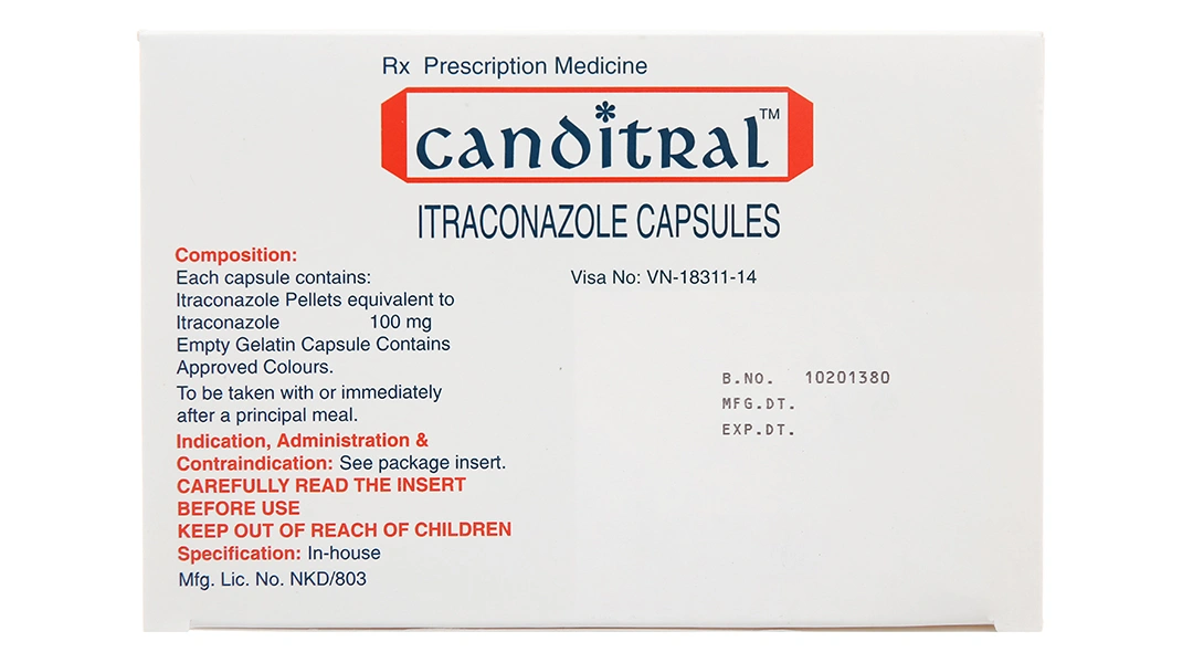 Canditral 100mg trị nhiễm nấm (10 vỉ x 4 viên) - 1