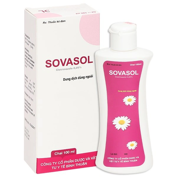 Dung dịch dùng ngoài Sovasol 0,05% điều trị nhiễm nấm Candida