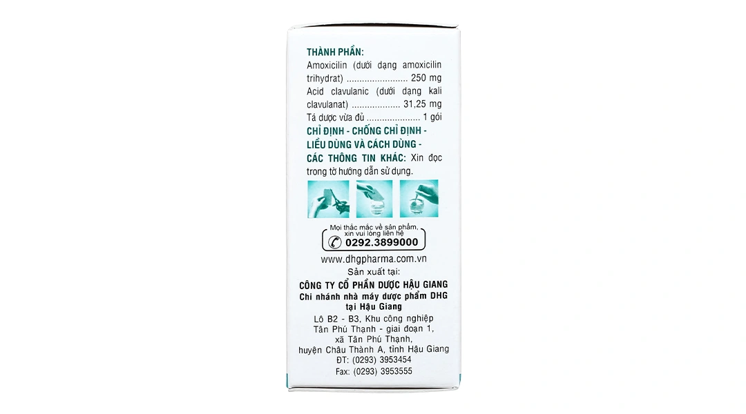 Cốm pha hỗn dịch uống Klamentin 250/31.25 trị nhiễm khuẩn (24 gói x 1g) - 2