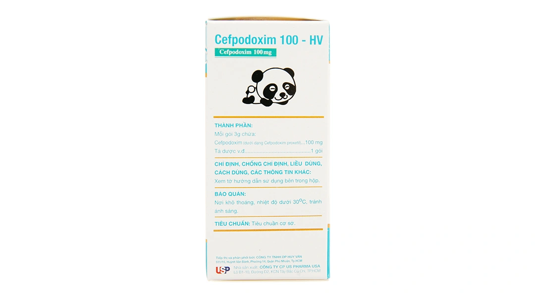 Bột pha hỗn dịch uống Cefpodoxim 100-HV trị nhiễm khuẩn (10 gói x 3g) - 2