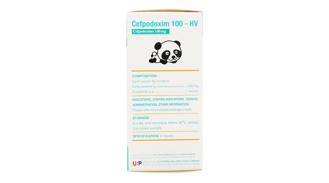 Bột pha hỗn dịch uống Cefpodoxim 100-HV trị nhiễm khuẩn (10 gói x 3g) - 3
