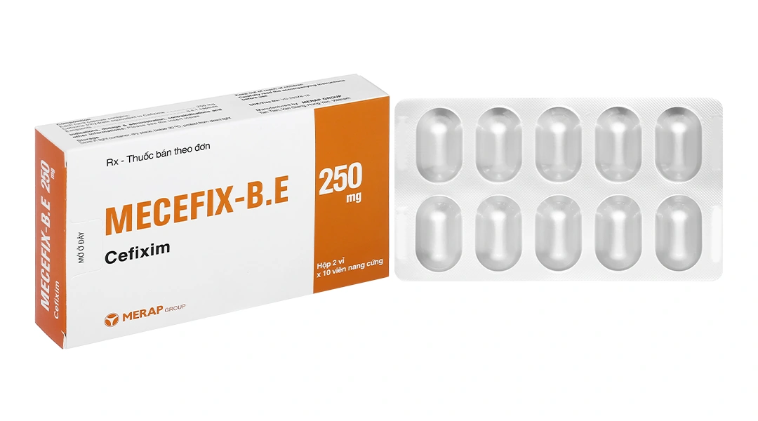 Mecefix-B.E 250mg trị các nhiễm trùng gây bởi vi khuẩn nhạy cảm (2 vỉ x 10 viên) - 