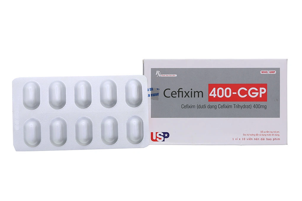 Cefixim 400-CGP trị nhiễm khuẩn (1 vỉ x 10 viên) - 