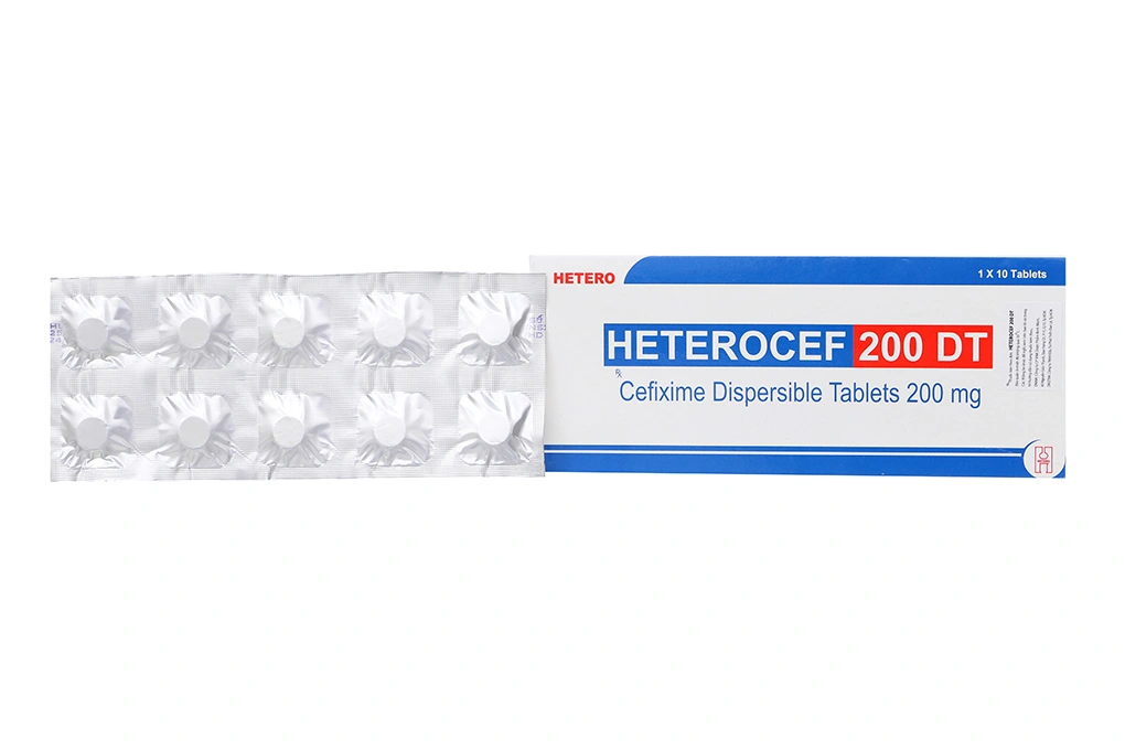 Heterocef 200 DT trị nhiễm khuẩn (1 vỉ x 10 viên) - 