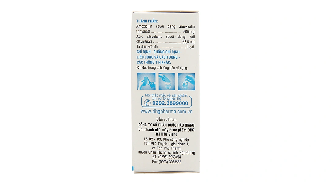 Cốm pha hỗn dịch uống Klamentin 500/62.5 trị nhiễm khuẩn (24 gói x 2g) - 2