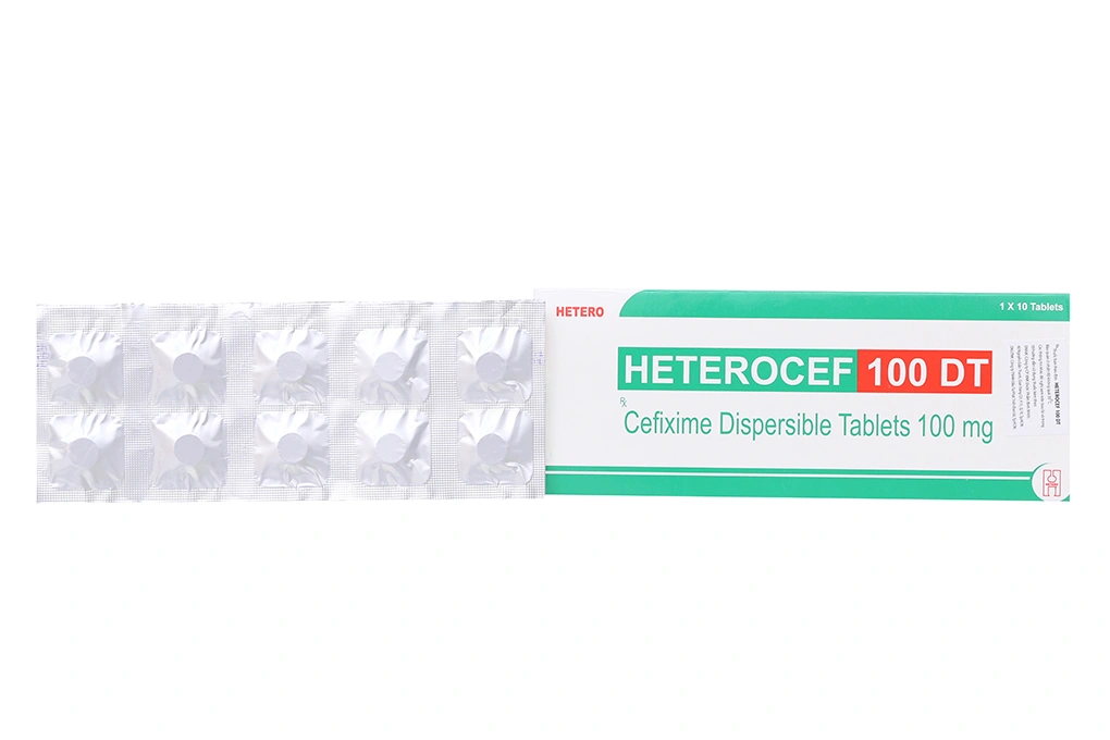 Heterocef 100 DT trị nhiễm khuẩn (1 vỉ x 10 viên) - 