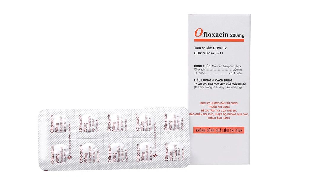Ofloxacin Vidipha 200mg trị nhiễm khuẩn (10 vỉ x 10 viên) - 1