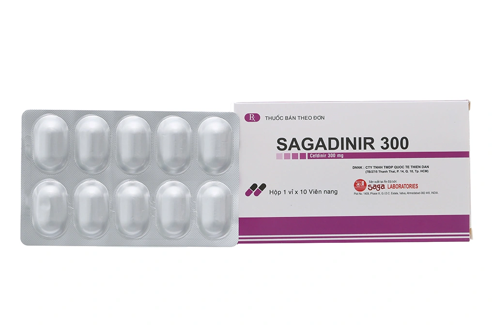 Sagadinir 300 trị nhiễm khuẩn (1 vỉ x 10 viên) - 