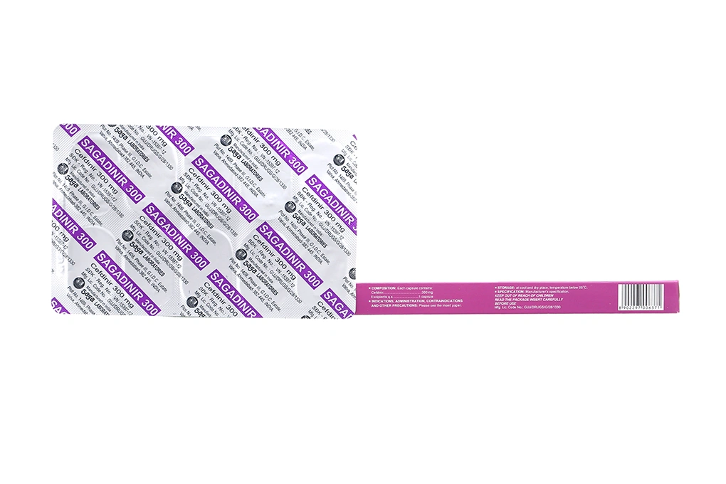 Sagadinir 300 trị nhiễm khuẩn (1 vỉ x 10 viên) - 1