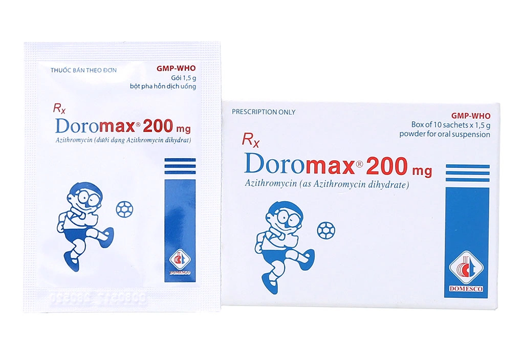 Bột pha hỗn dịch uống Doromax 200mg trị nhiễm khuẩn đường hô hấp (10 gói x 1.5g) - 