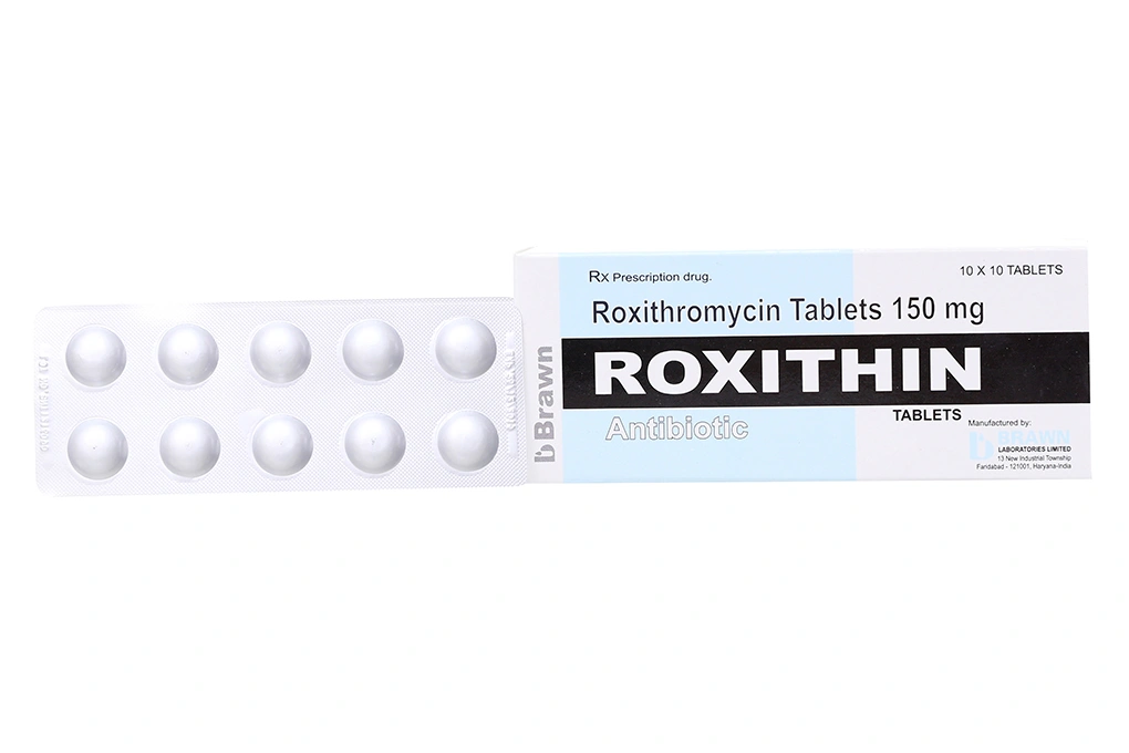 Roxithin 150mg trị nhiễm khuẩn (10 vỉ x 10 viên) - 