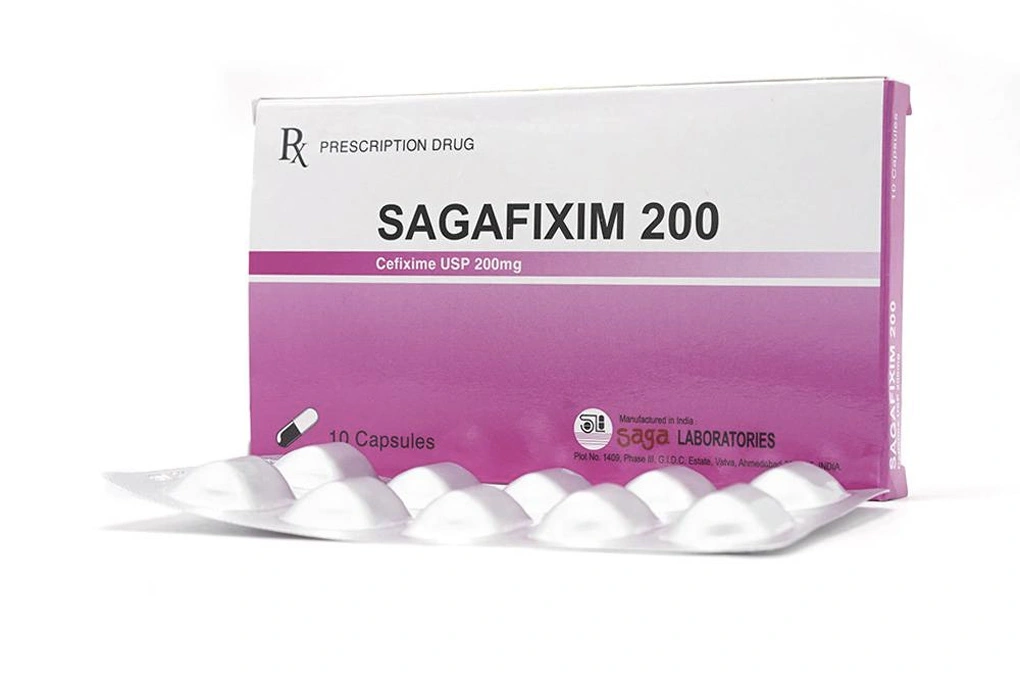 Sagafixim 200 trị nhiễm khuẩn (1 vỉ x 10 viên) - 