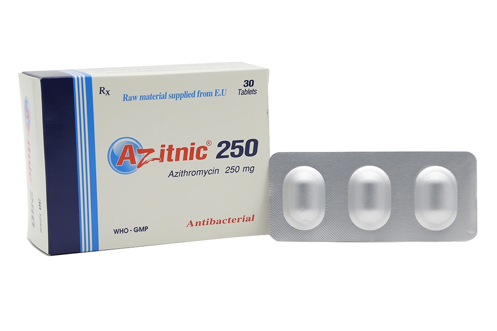Azitnic 250 trị nhiễm khuẩn (10 vỉ x 3 viên) - 