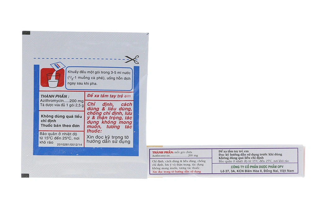 Bột pha hỗn dịch uống OpeAzitro 200mg trị nhiễm khuẩn (3 gói x 2.5g) - 1