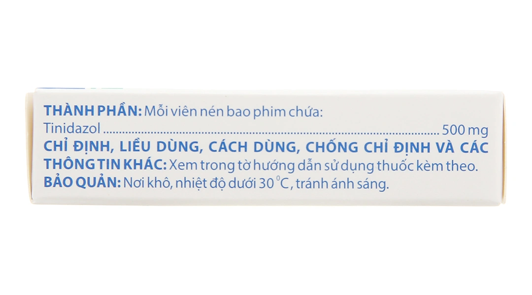 Tinidazol Domesco 500mg dự phòng và trị nhiễm khuẩn (1 vỉ x 4 viên) - 3