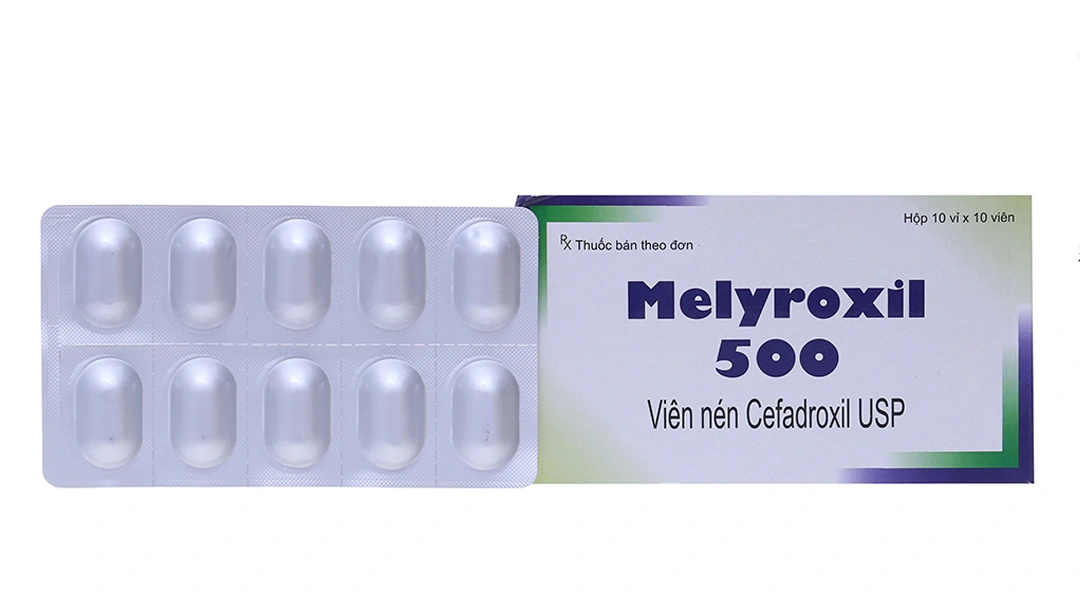 Melyroxil 500 trị nhiễm khuẩn thể nhẹ và trung bình (10 vỉ x 10 viên) - 