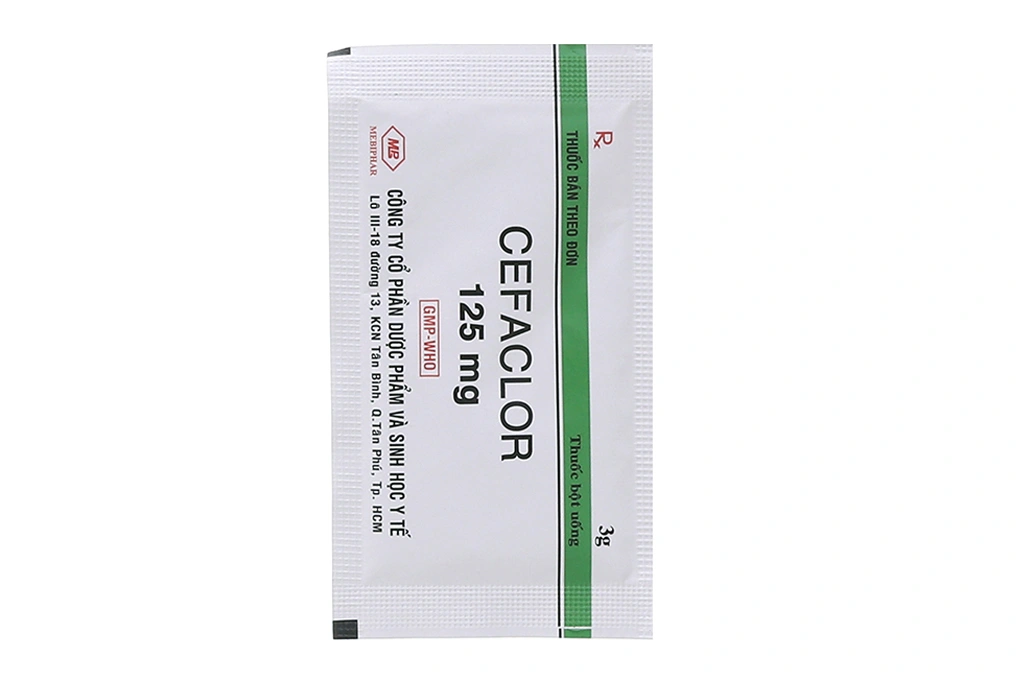 Thuốc bột Cefaclor Mebiphar 125mg trị các nhiễm khuẩn đường hô hấp (12 gói x 3g) - 3