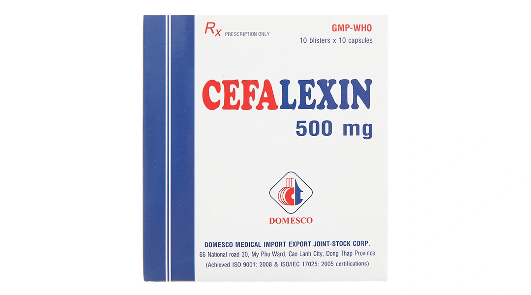 Cefalexin Domesco 500mg trị nhiễm khuẩn (10 vỉ x 10 viên) - 1