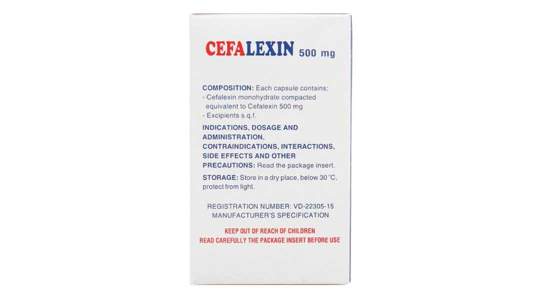 Cefalexin Domesco 500mg trị nhiễm khuẩn (10 vỉ x 10 viên) - 3