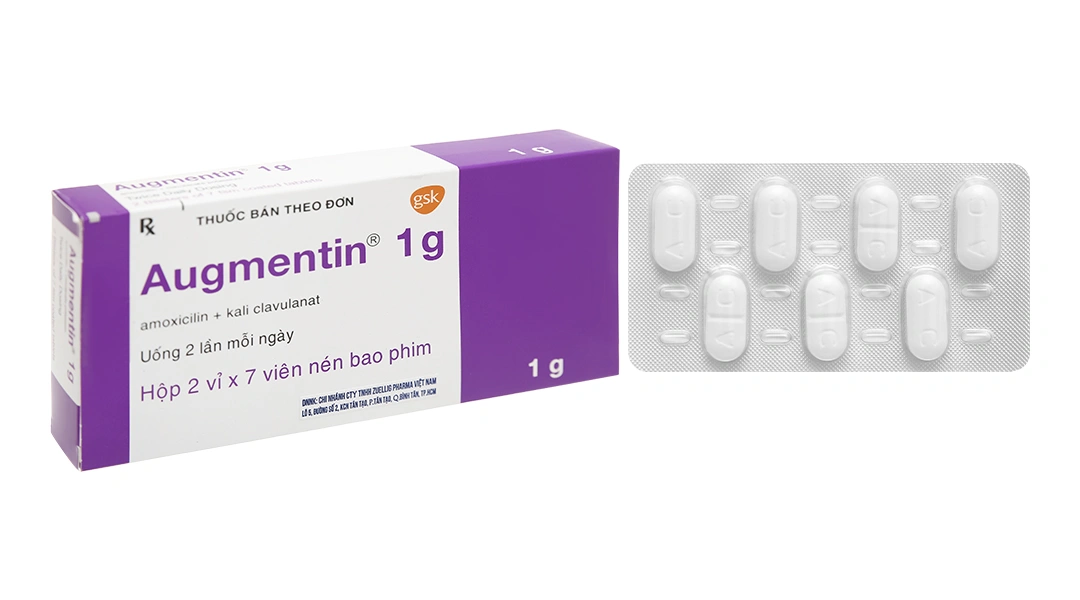 Augmentin GSK 1g điều trị nhiễm khuẩn (2 vỉ x 7 viên) - 