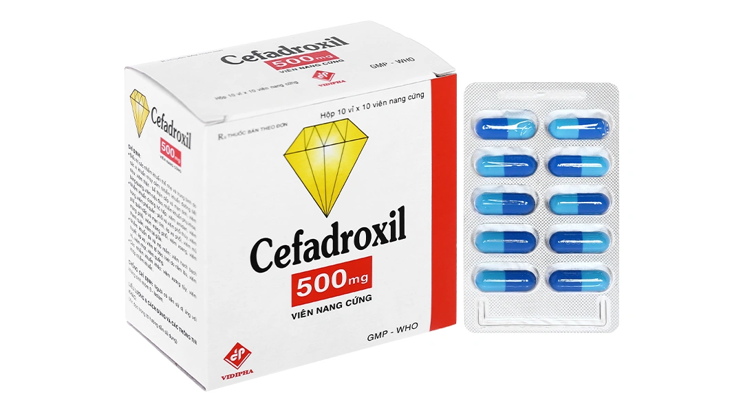 Cefadroxil Vidipha 500mg trị nhiễm khuẩn thể nhẹ và trung bình (10 vỉ x 10 viên) - 