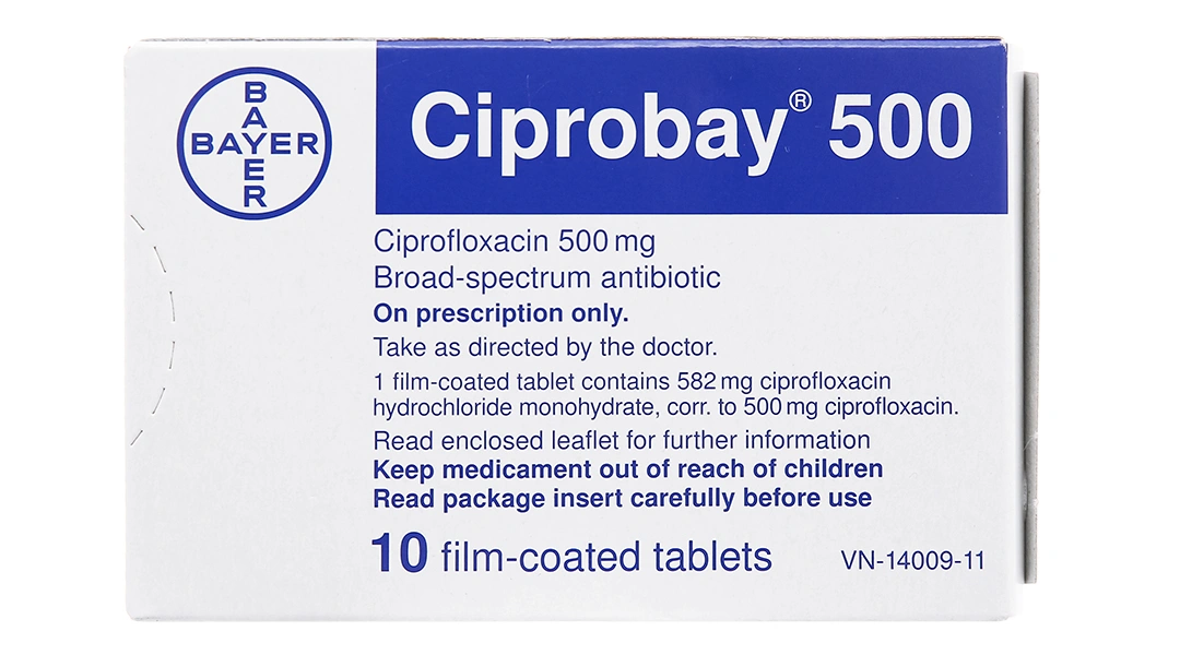 Ciprobay 500 trị nhiễm khuẩn (1 vỉ x 10 viên) - 1