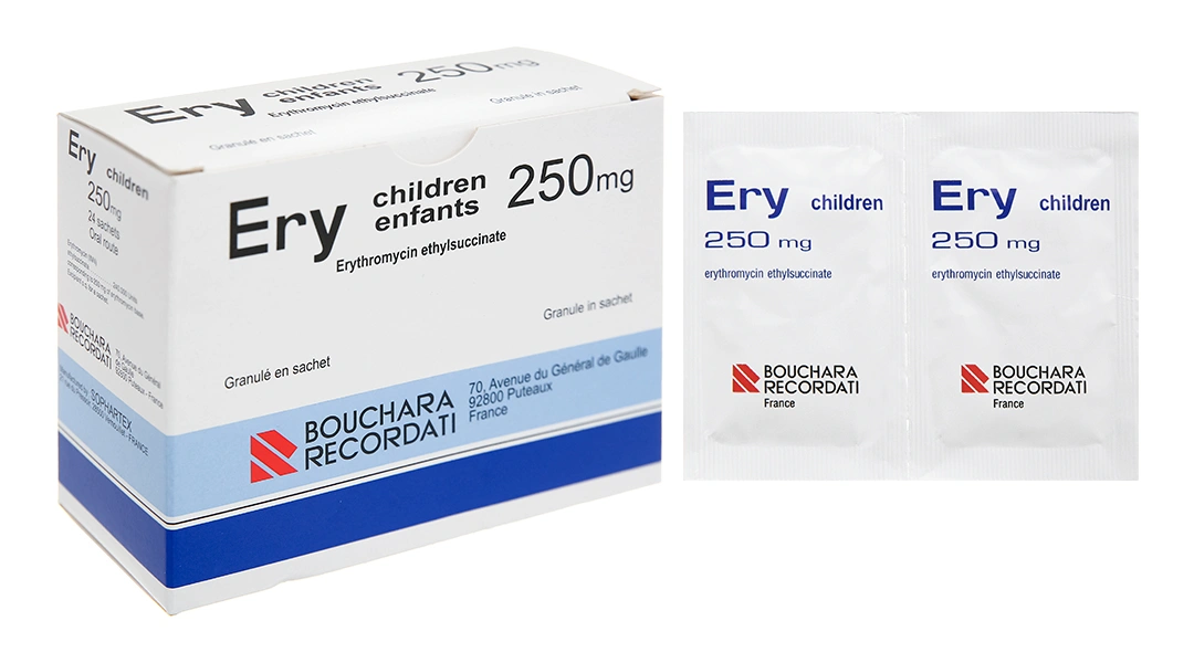 Thuốc bột Ery Children 250mg trị nhiễm khuẩn (24 gói x 2.375g) - 