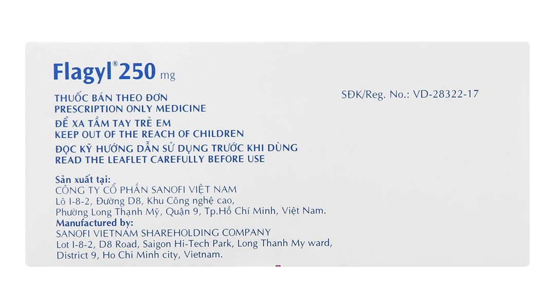 Flagyl 250mg trị nhiễm khuẩn (2 vỉ x 10 viên) - 1
