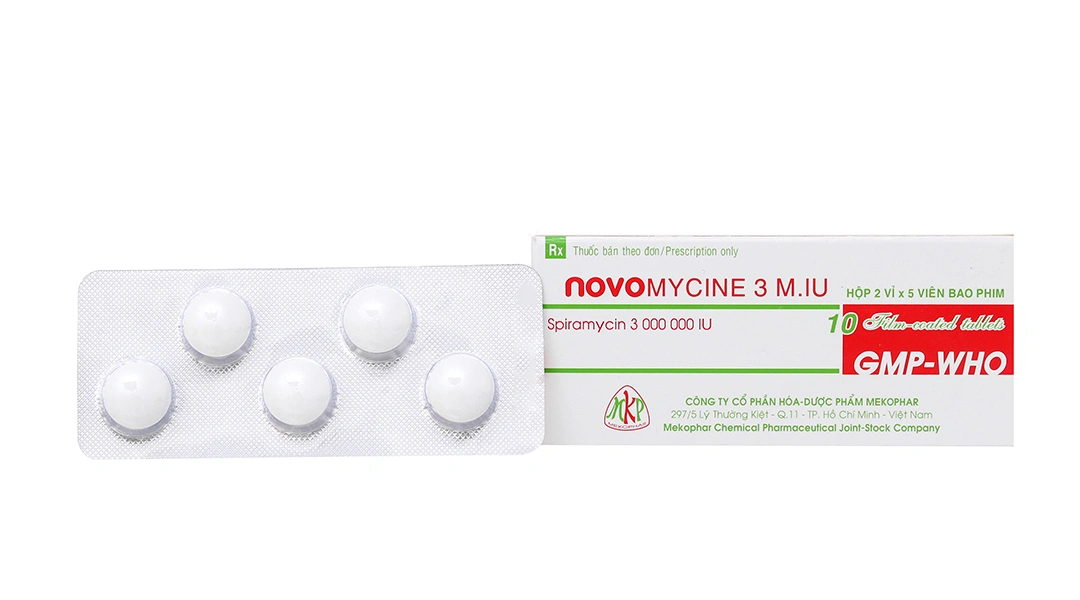 Novomycine 3 M.IU trị nhiễm khuẩn da, đường hô hấp (2 vỉ x 5 viên) - 