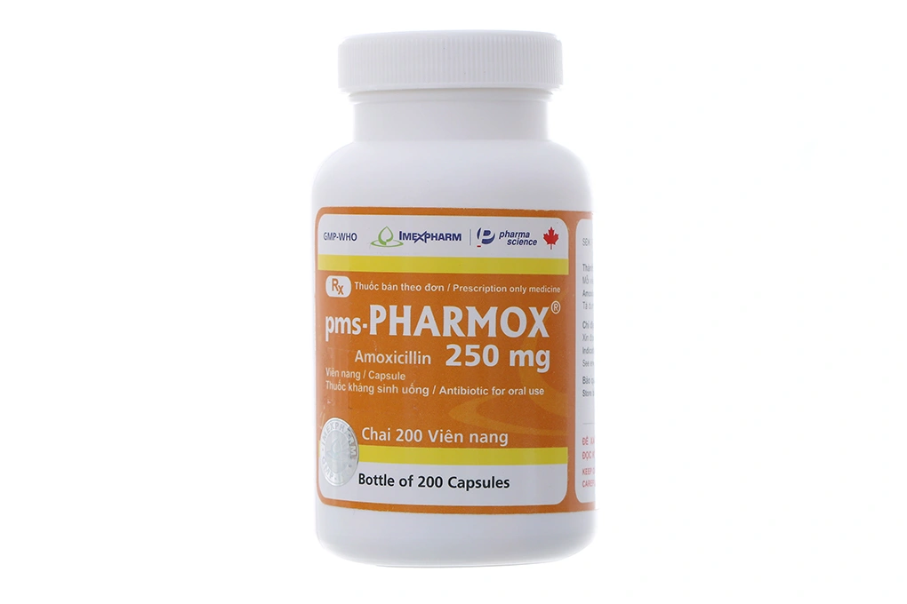 Pms-Pharmox 250mg trị nhiễm khuẩn chai 200 viên - 