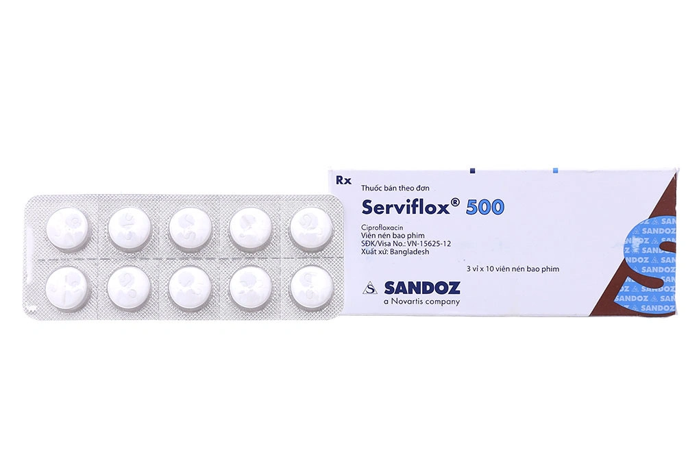 Serviflox 500 trị nhiễm khuẩn (3 vỉ x 10 viên) - 