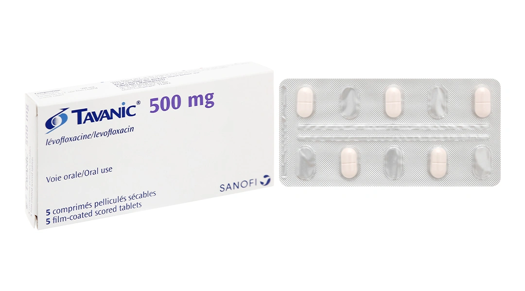 Tavanic 500mg trị nhiễm khuẩn (1 vỉ x 5 viên) - 