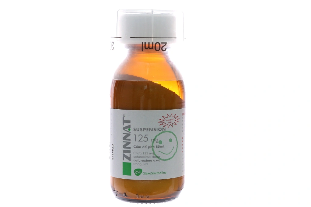 Cốm pha hỗn dịch uống Zinnat Suspension 125mg trị nhiễm khuẩn lọ để pha 50ml - 2