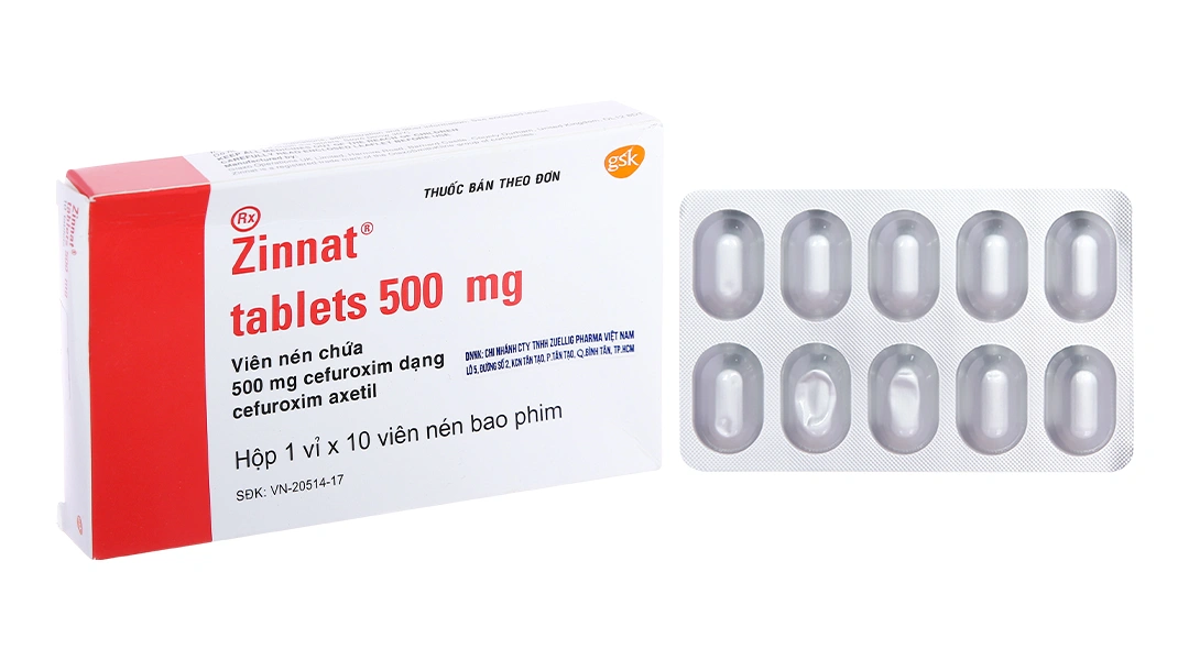 Zinnat Tablets 500mg trị nhiễm khuẩn (1 vỉ x 10 viên) - 4