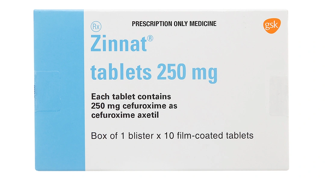 Zinnat Tablets 250mg trị nhiễm khuẩn (1 vỉ x 10 viên) - 1